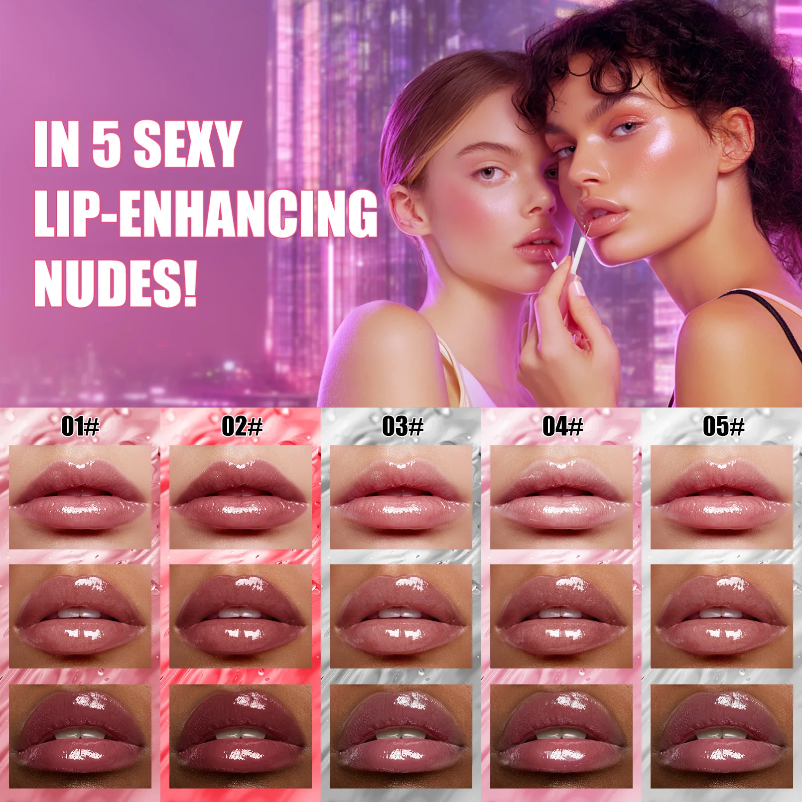 

Watery Mirror Lip Plumper Oil Hot Sale Hydrating Moisturizing Long Wear Pigmented Gloss for Soft Shiny Plump Lips