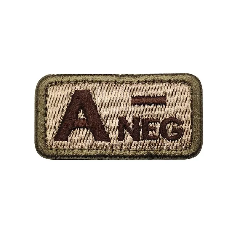 2,5*5CM, A B AB O POS-NEG Blutgruppe Abzeichen Stoff Applikation Stickerei Klettverschluss Patches, militärischer taktischer Aufnäher auf Rucksack