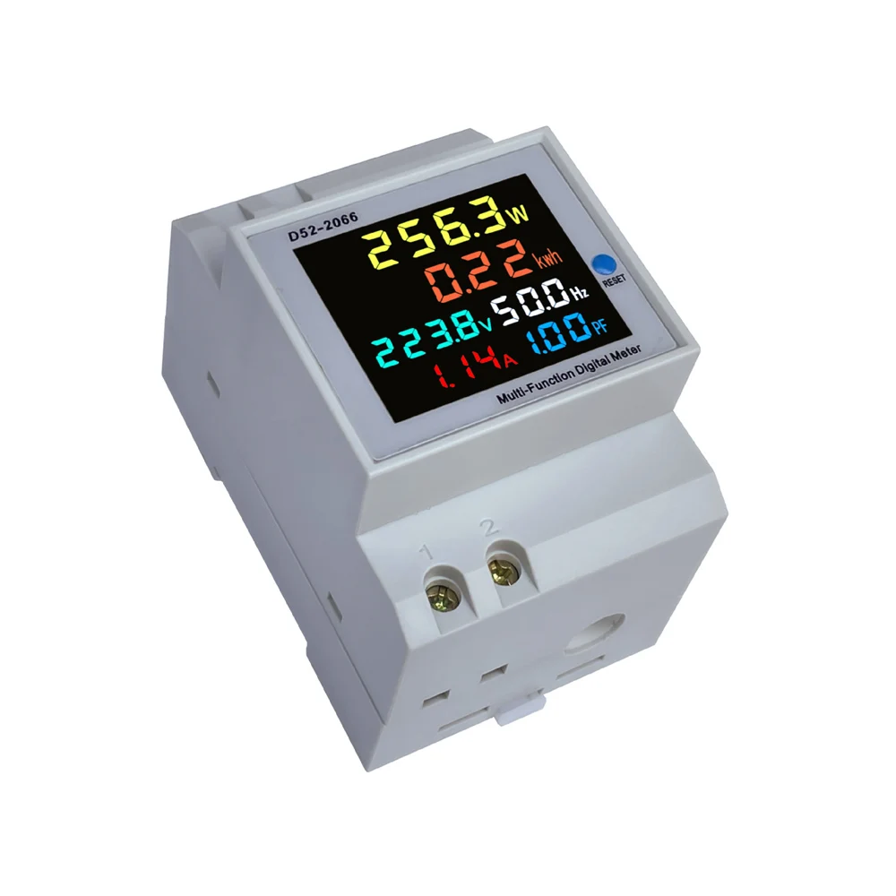 

Single Phase Energy Meter DIN Rail Watt Volt Amp Power Meter AC 40-300V 0-100A Voltage Current Measurement Tool