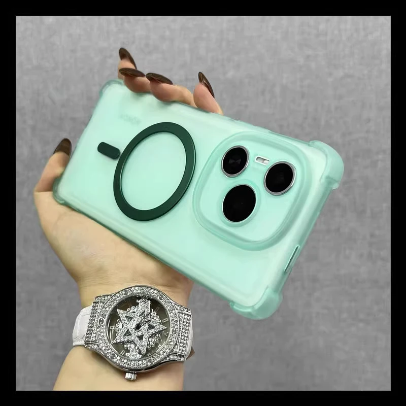 وسادة هوائية مقاومة للصدمات حافظة شحن لاسلكية مغناطيسية لهاتف انفينيكس نوت 50 Hot 60 40 Hot 50 Pro Plus 60i 50i 40i Magsafe غطاء شفاف