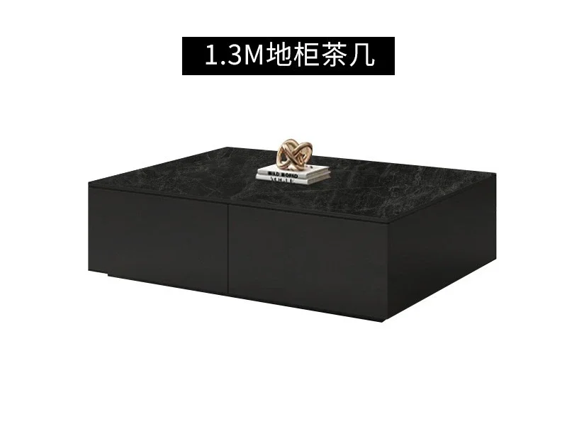 Modern simple glass door, suspended TV cabinet, multi-size rock slab suspension design