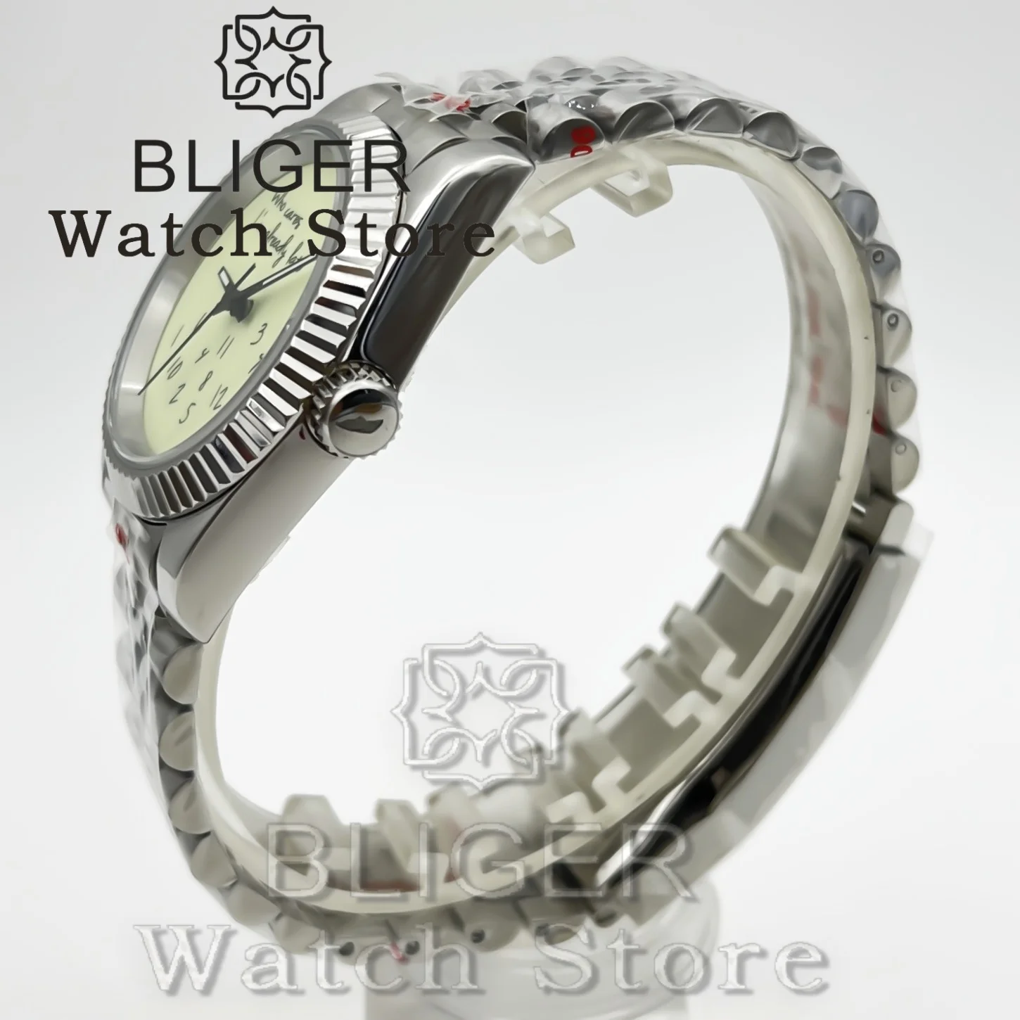 BLIGER 36mm 39mm NH35 ウォッチ Who cares im already late ウォッチ ロゴなし 全面夜光ダイヤル サファイアクリスタル NH35 自動巻きムーブメント