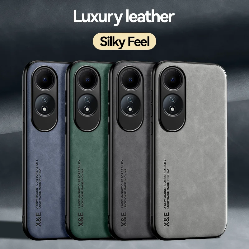 Funda For Oppo A60 4G Case Built in Metal Plate Magnetic Holder Leather Phone Cases For Oppo A 60 OPPOA60 Soft Frame Back Cover