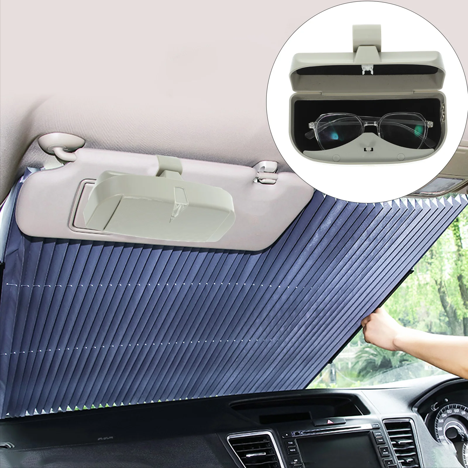 

1Pcs Car Glasses Case Practical Durable Car Storage Organizer Container for Sunglasses Eyeglasses Auto Storage Box
