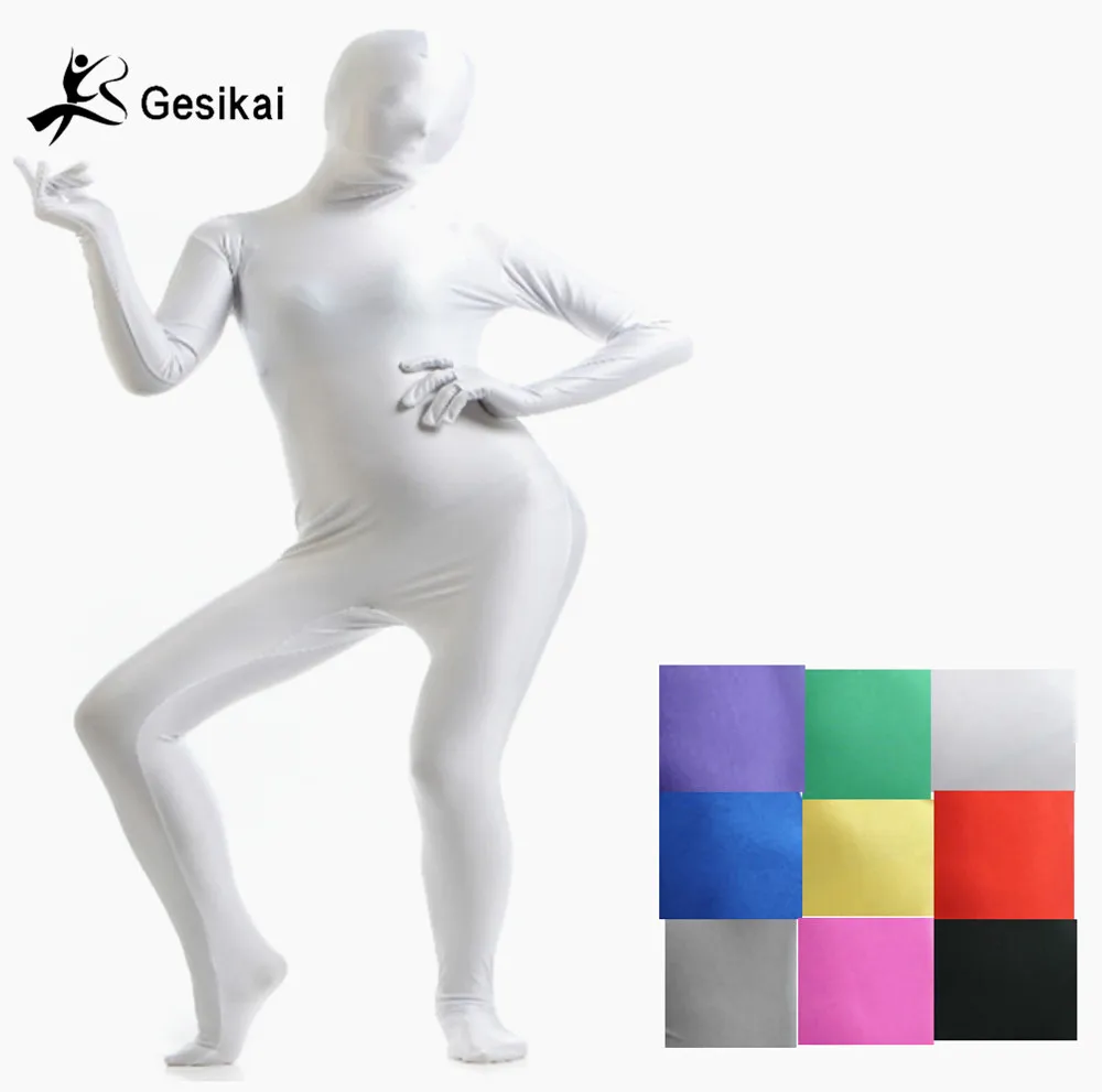 Kombinezon Zentai pokrywający całe ciało dla dorosłych niestandardowe na Halloween kobiety druga dopasowane garnitury elastan Body kostiumy Cosplay