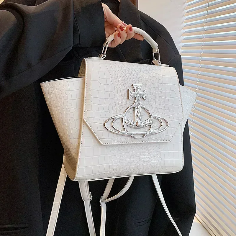 

2025 Crocodile-Embossed Women's Backpack - Full-Grain Leather Luxury Spacious for Travel & Work