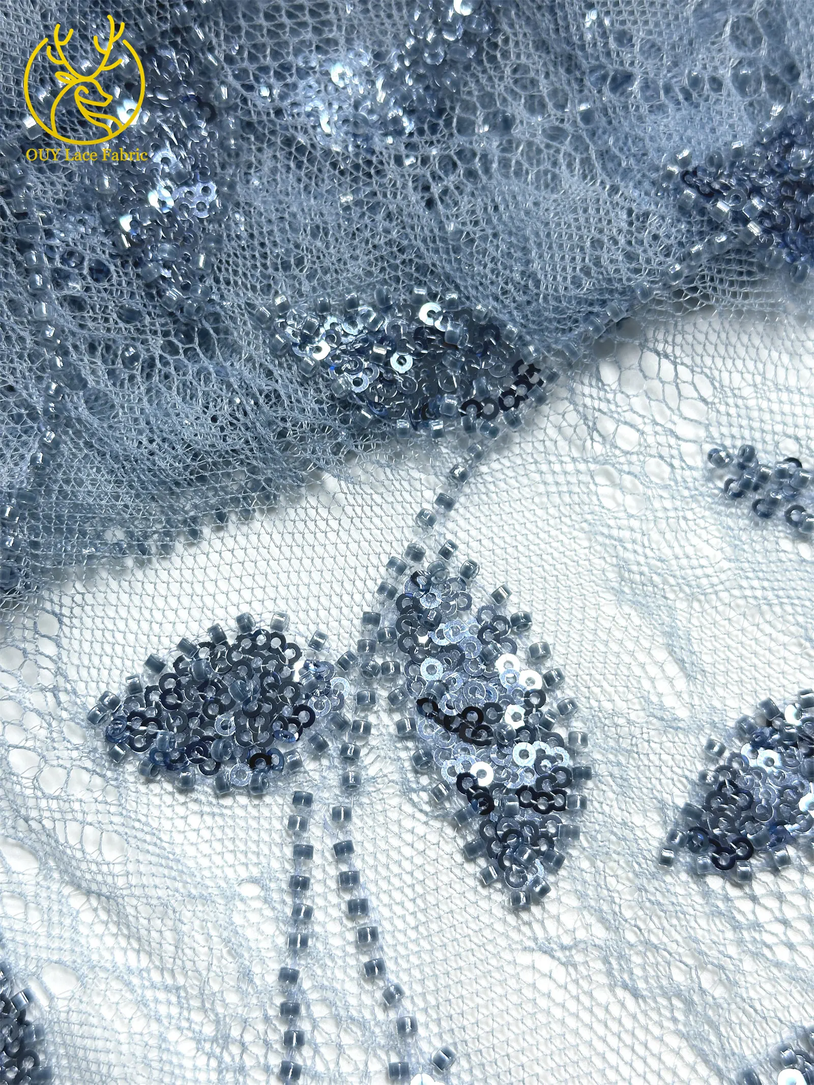 2026 Neuester afrikanischer Pailletten-Spitzenstoff, hochwertiger französischer Mesh-Perlenstickerei-Tüll-Spitzenstoff, ideal zum Nähen von Partykleidern – Detail 20