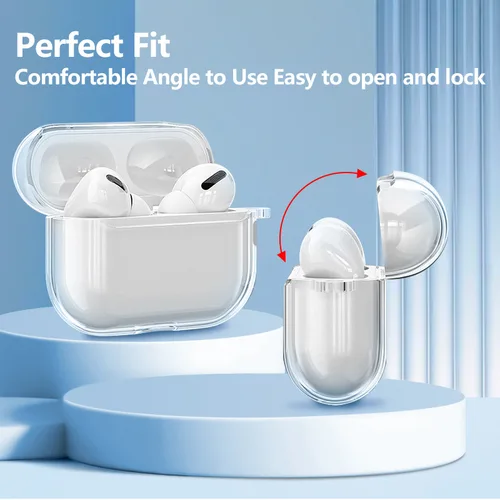 Imagen 2 del producto Para Airpods Pro 3 funda accesorios suave TPU transparente funda protectora a prueba de golpes con Kit de limpieza llavero para Airpods Pro 3