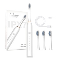 X-3 Sonic Electric Toothbrush for Adults and Kids With Soft Duponts Bursh Heads USB Rechargeable 6 Cleaning Modes Waterproof