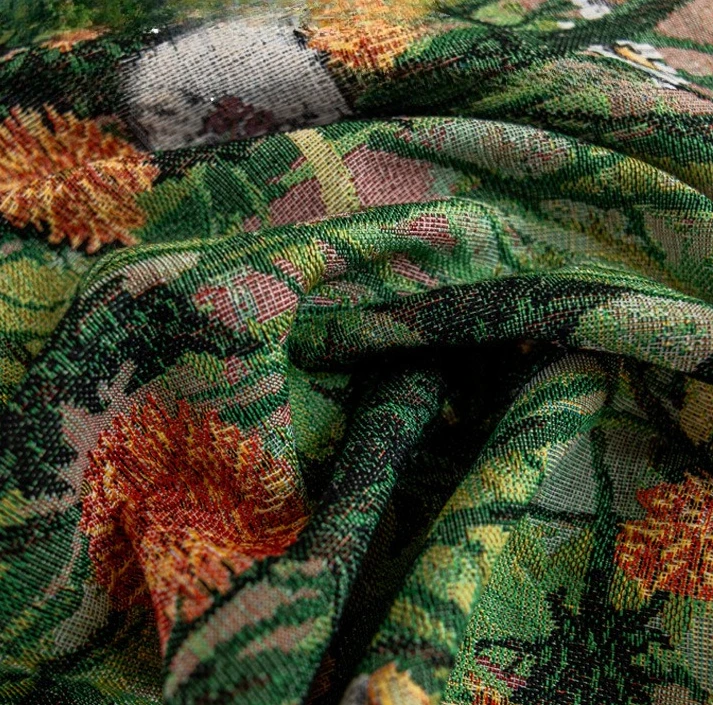 

Fresh Greenery Jacquard Fringe Placemats Cushion Covers Square Tablecloths Wedding Party Home Decor Photography Backdrops