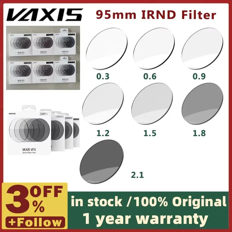 Vaxis 95mm IRND Filter 0.3/0.6/0.9/1.2/1.5/1.8/2.1 for Tilta Mirage Matte Box