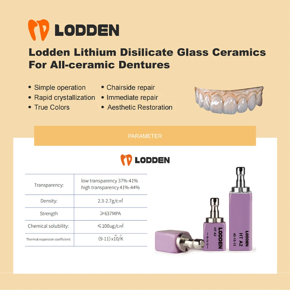2Box Lodden Lithium Disilicate Blocks C14/B40 Dental Glass Ceramic Cubes Block LT/MT/HT for CAD CAM Sirona Cerec Milling System