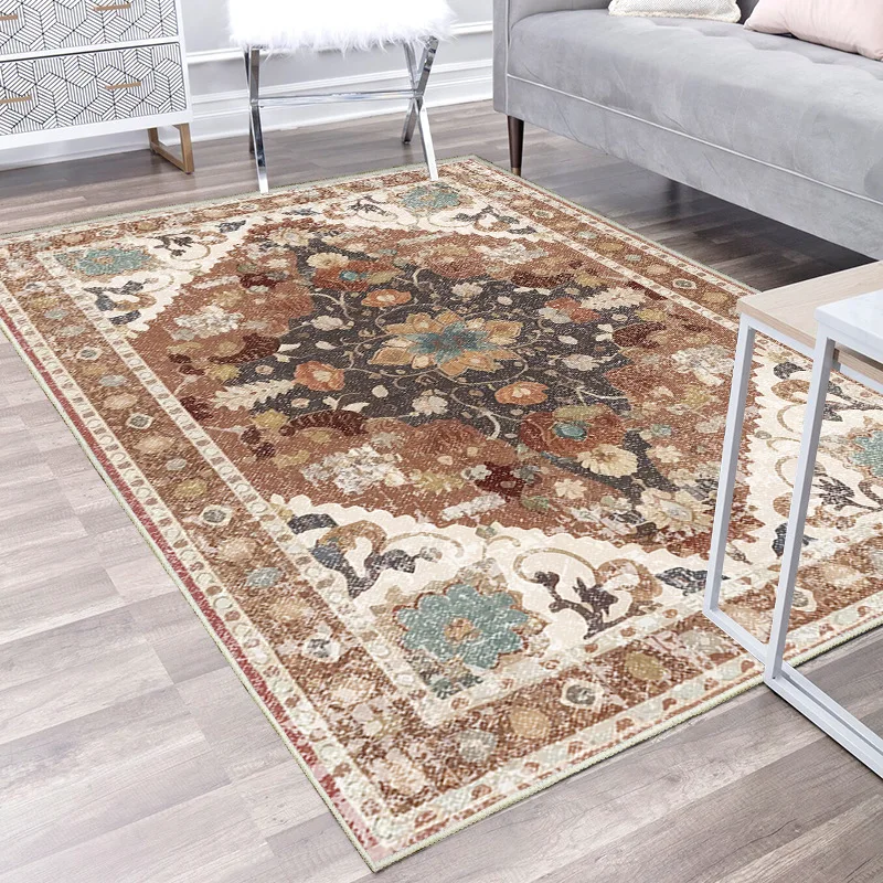 

Винтажные американские коврики, ковер для гостиной, ретро-спальни, персидский коврик, моющийся напольный коврик, марокканский большой коврик, нескользящий коврик