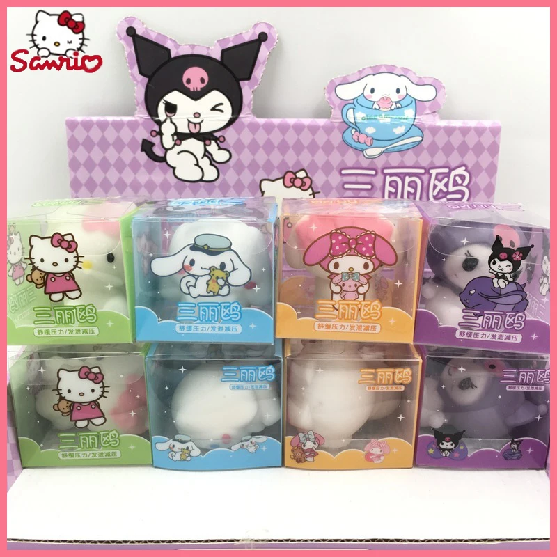 Sanrio Cute Small Kuromi Hellokitty Cartoon Knead Music Toy Ball Stress Relief Toy Creative Doll Cute Fun Modeling Student Gifts