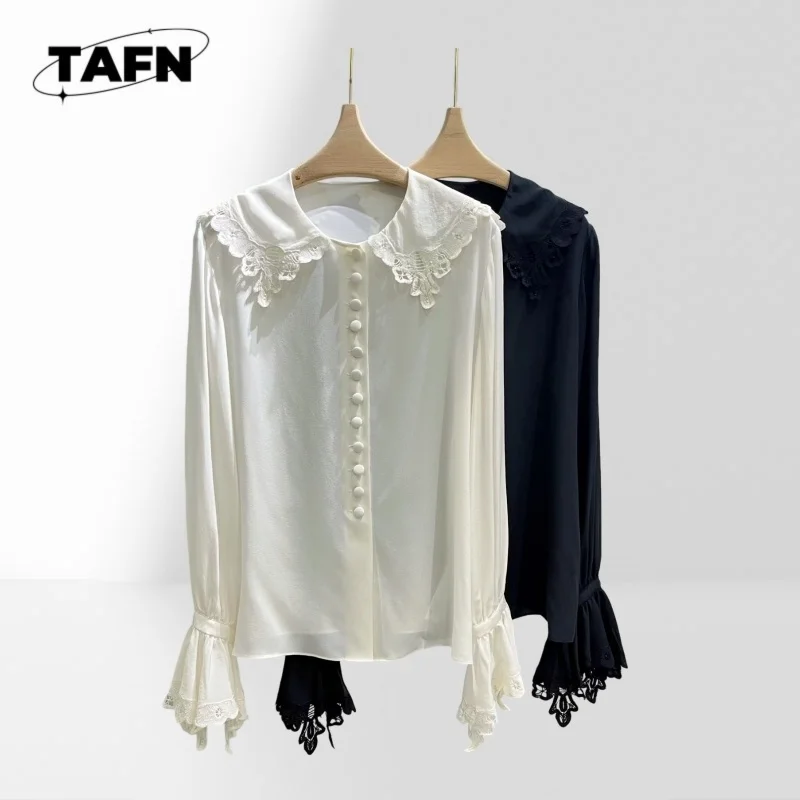 

Женская модная блузка с длинным рукавом на пуговицах для стильной офисной и повседневной носки. Трендовая женская рубашка с длинным рукавом BB1820