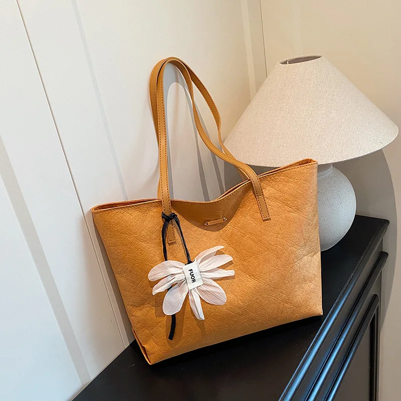 

Versatile Women Pu Leather Shoulder Bags Large Capacity Ladies Office Tote Bag Solid Color Simple Female Bucket Handbags Purse