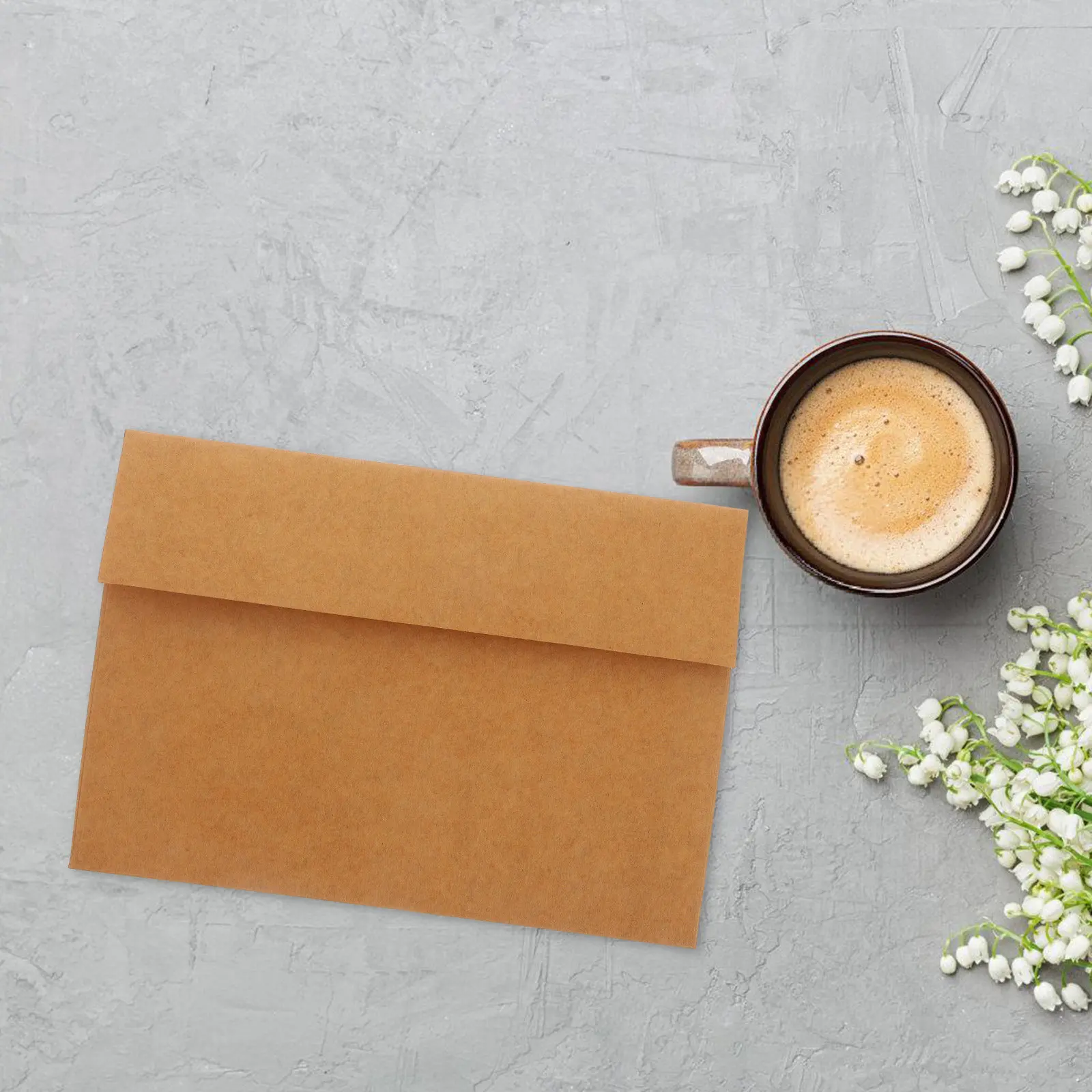 

50Pcs Self Seal Envelopes Thick Khaki Invitation Card Envelopes for Wedding Birthday Party Shower Celebration Announcements