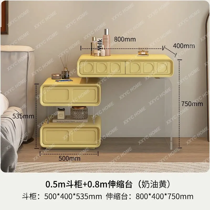 8 minimalist paint suspension dresser chest integrated bedroom simple solid wood retractable makeup table