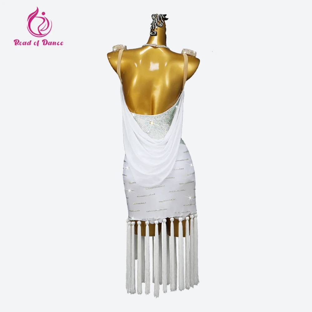 Vestido de dança latina das mulheres roupas de prática dancewear saia feminina meninas festas traje americano palco baile noite franjas terno