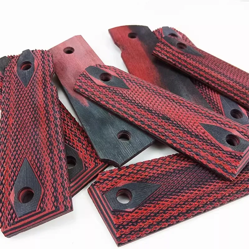 2ชิ้นยุทธวิธีปืนพก1911 Gripsสูงไม้Grips Custom GripsวัสดุCNC 1911อุปกรณ์เสริม