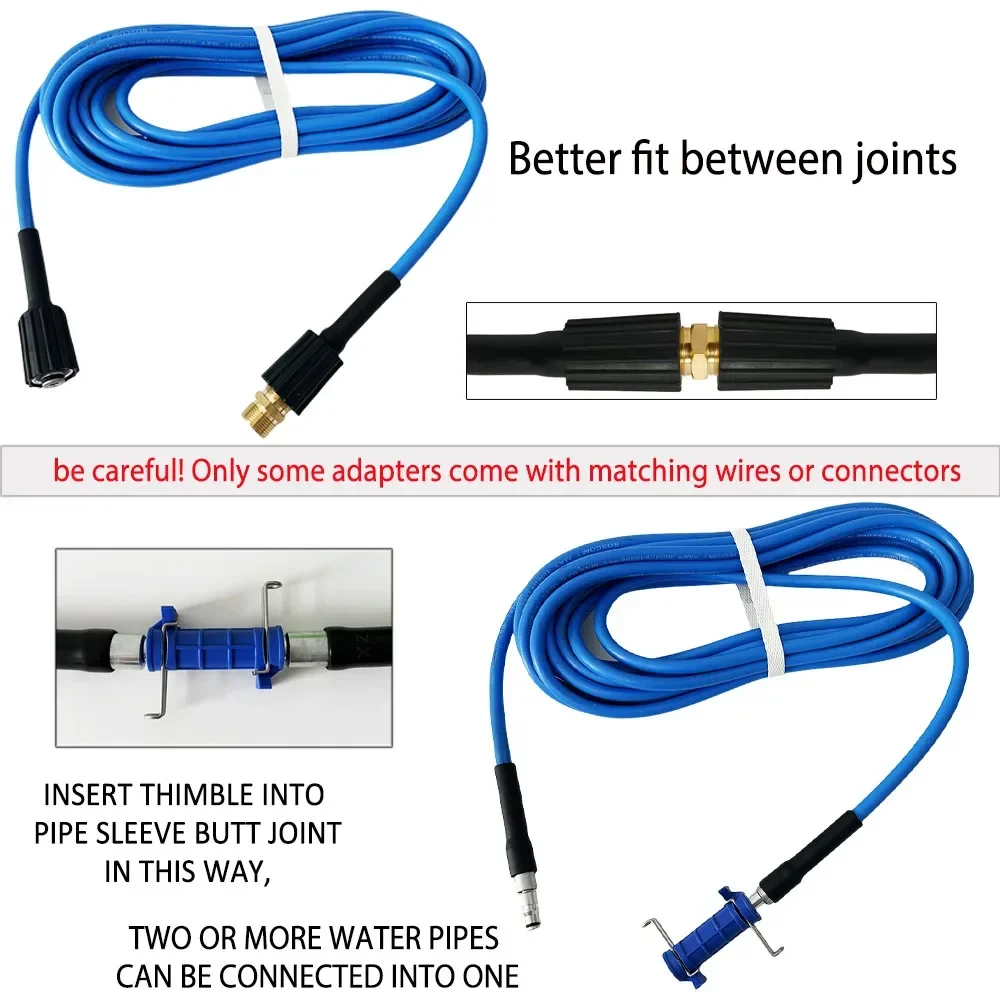 0.5~50M 16 adapters to choose from High Pressure Washer Hose Car Wash Water Device Pipe Cleaning Fit Extension Replacement Hose