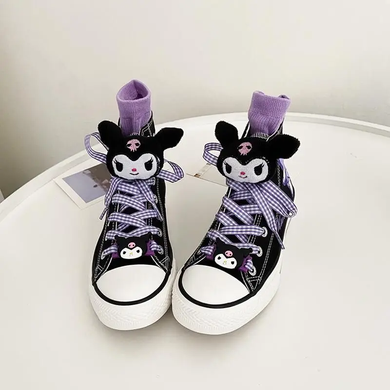 

Kawaii Girl Canvas Shoes Harajuku New Female Vulcanized Shoes Original Student Cute Kuromied Cartoon Casual Skateboard Shoes