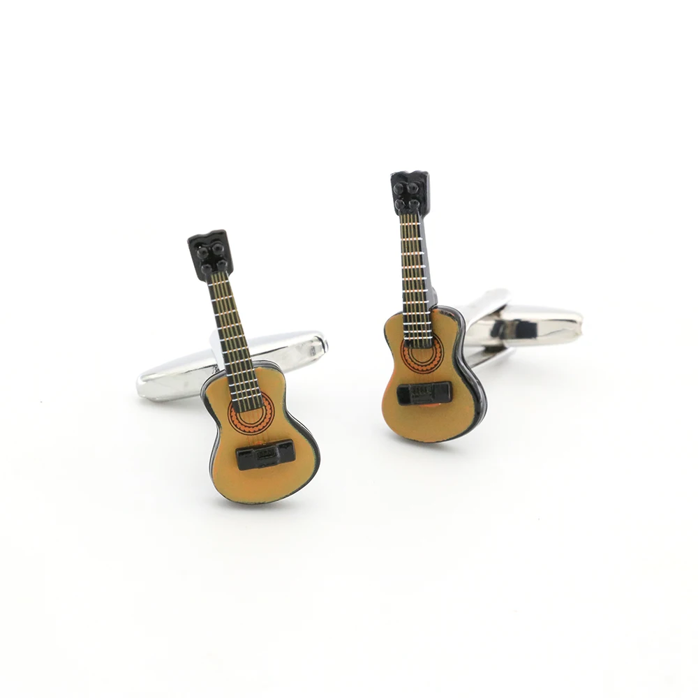 iGame Guitar Cuff Links Quality Brass Material Music Instrument Series Cufflinks For Wedding Men