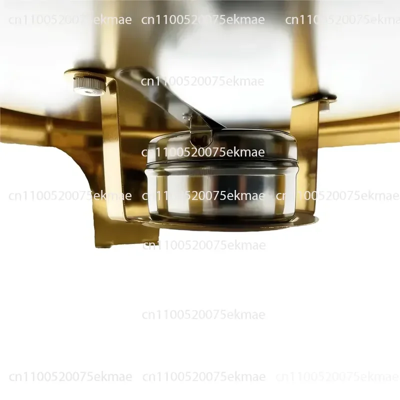 9L Golden Stainless Steel Hot Pot Modern Luxury Catering Set Golden Hot Pot Buffet Set Heater Food