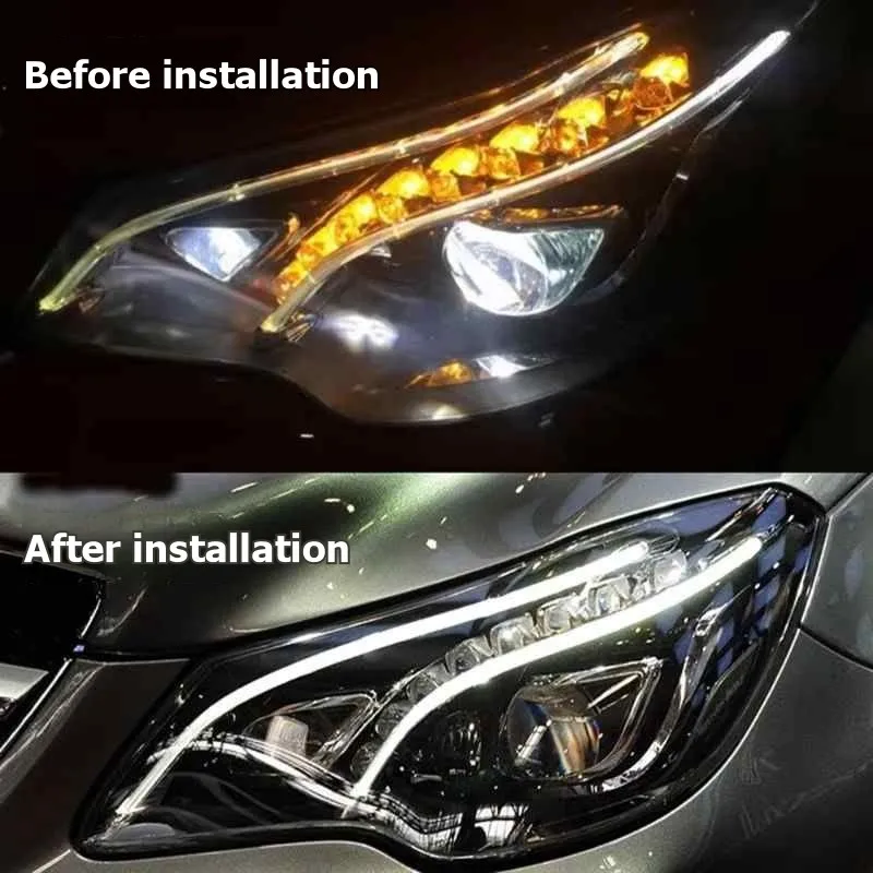 For Mercedes Benz E Class W207 E200 E260 E300 2014- 2017 Headlight Guide Tube DRL Strip Accessory Replacement Parts