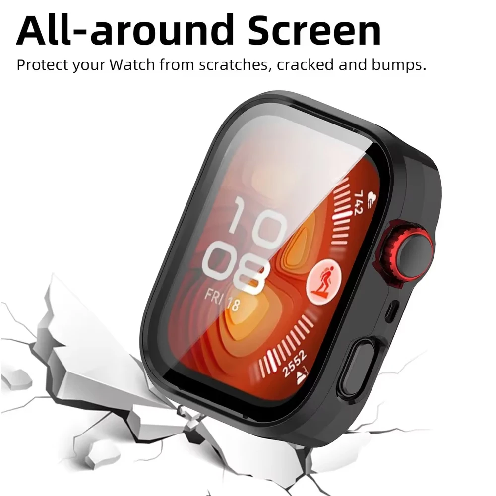 Glas+Hülle für Huawei Watch Fit 5 4 Rundum-Displayschutz Hartplastik-Stoßfänger Gehärtetes Glas Uhrenhülle Huawei Watch Fit 5 Pro – Detail 3