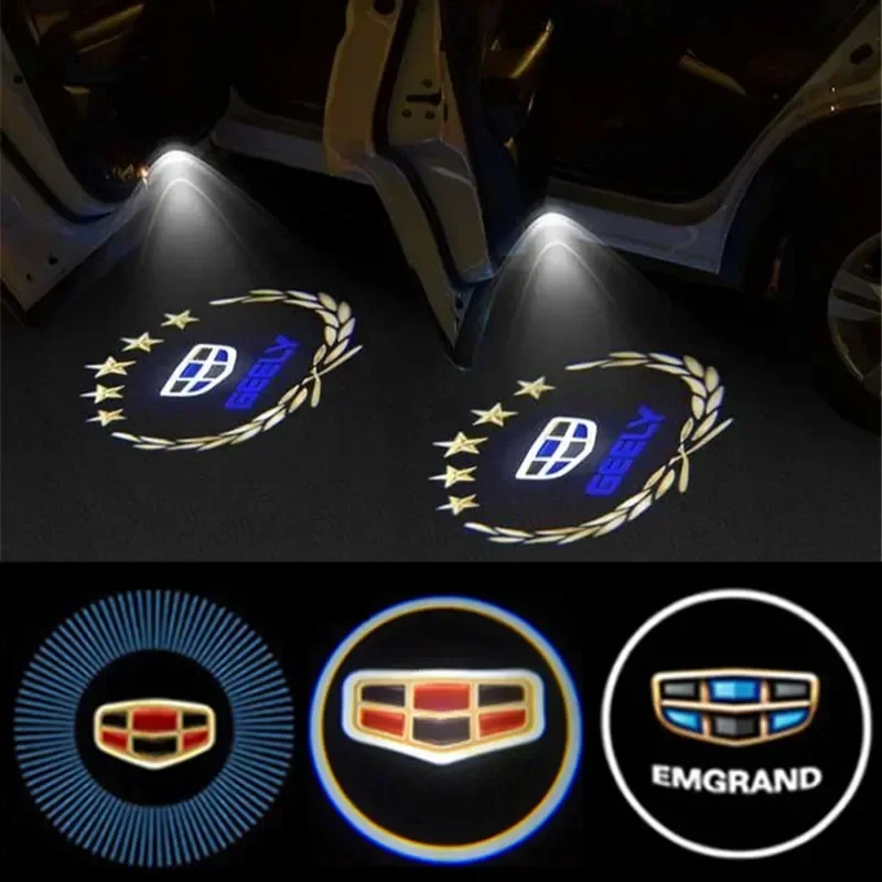 Автомобильная дверь, приветственная лампа, проектор, лампа для Geely Logo CK Atlas FY11 Binyue GX2 Binray GX3 Xinyue Emgrand EC7 EC8 Coolray GC6