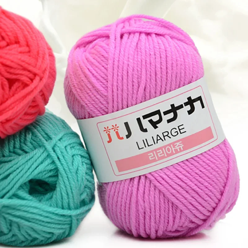 Milk Sweet Soft Cotton Baby Knitting Wool Yarn Thick Yarn Fiber Velvet Yarn Hand Knitting Wool Crochet Yarn for DIY Sweater