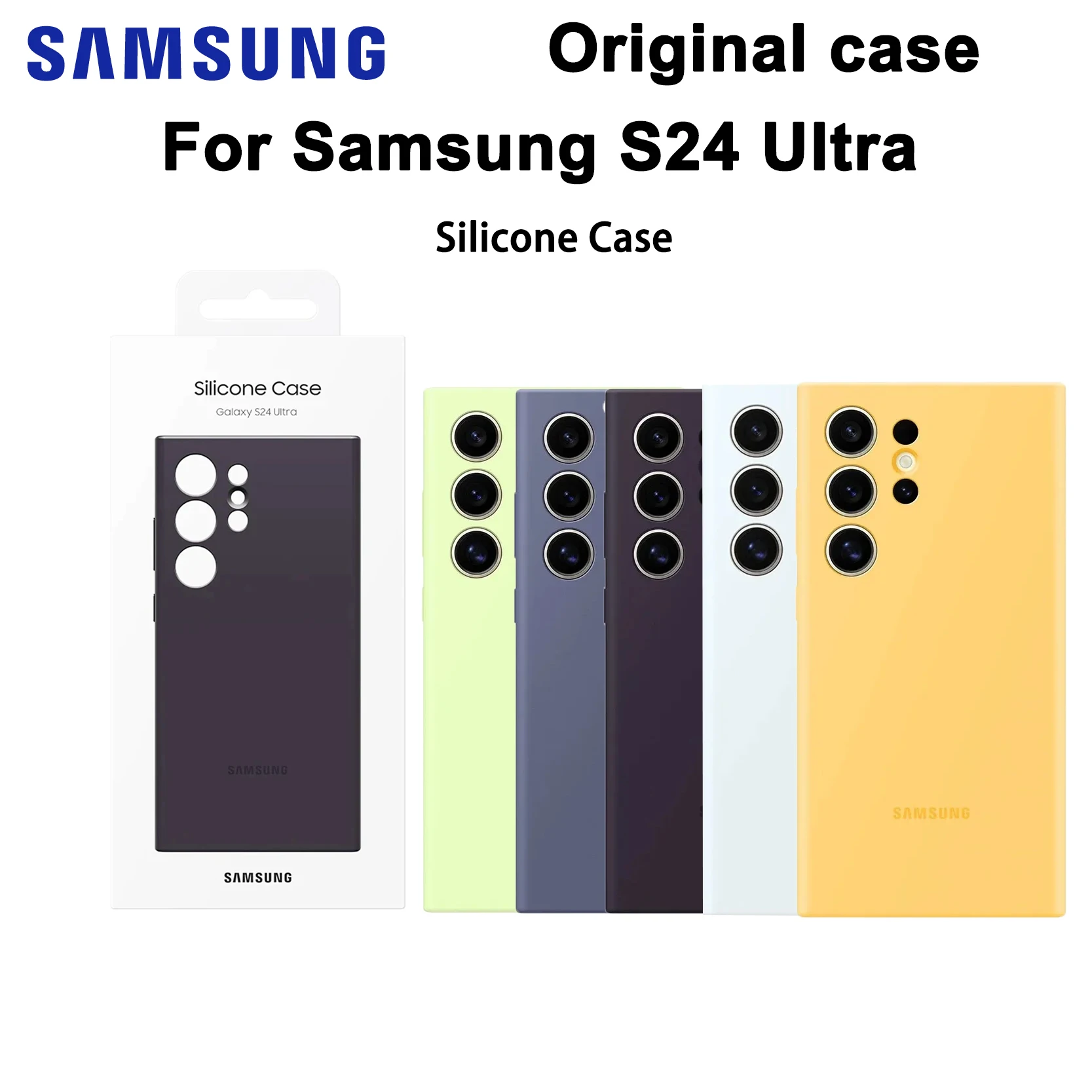 

Оригинальный чехол для Samsung Galaxy S24 Ultra Classic, мягкий шелковистый сенсорный жидкий силиконовый чехол, полный защитный чехол