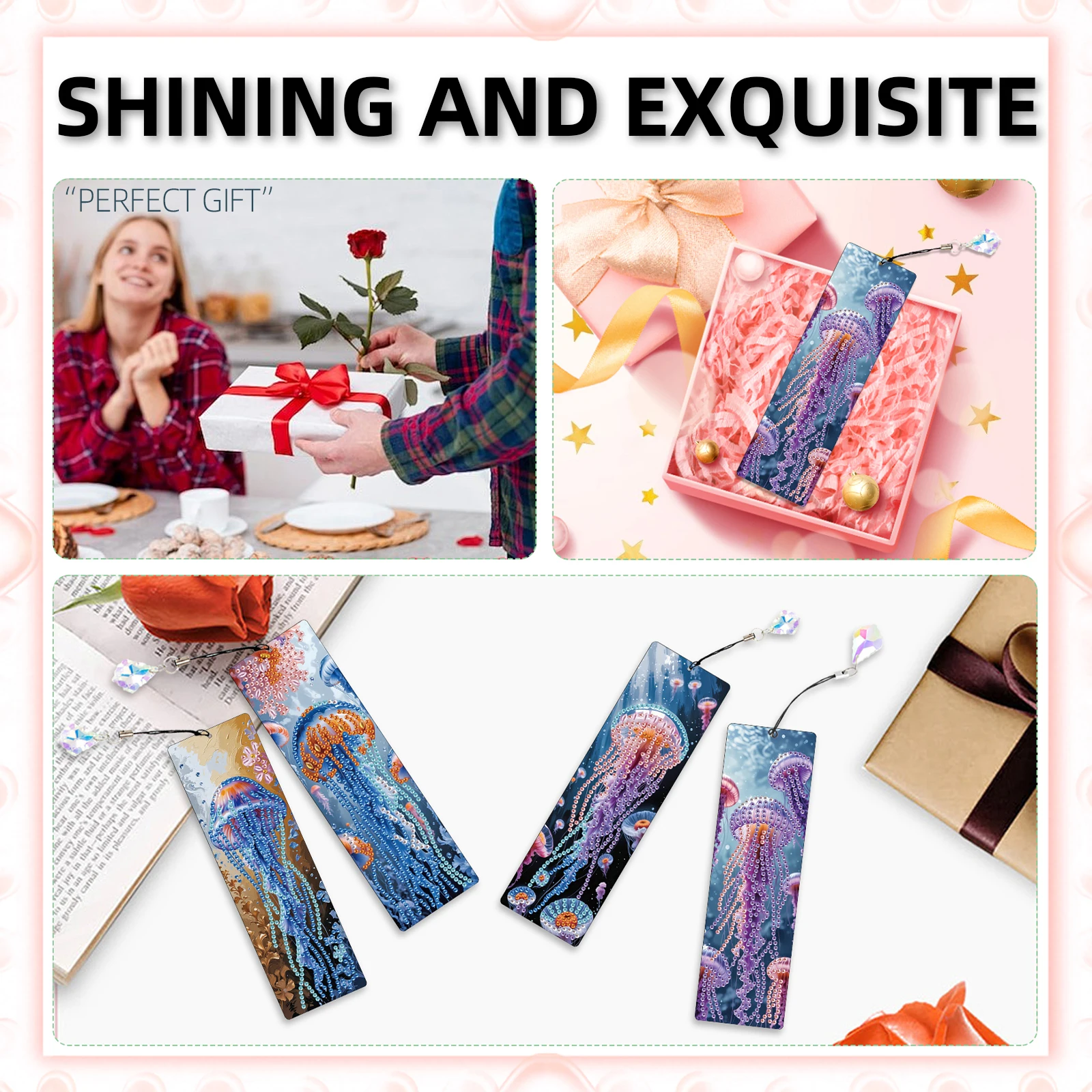 4Pcs Bookmark Seni Berlian DIY - Resin Art Book ulasan dan harga