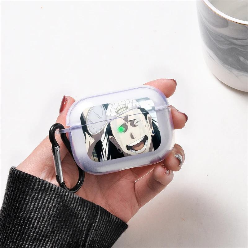 Jujutsu Kaisen Anime custodia in TPU trasparente per Airpods Pro 2 1 3 Sukuna Gojo Satoru custodia morbida in Silicone custodie per auricolari Bluetooth