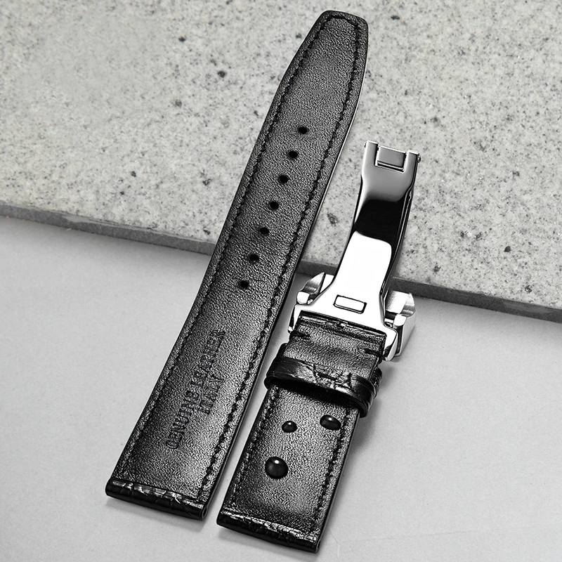 20mm Watch Band for IWC Portofino Mark Replacement Leather Strap Watch Black Coffee Blue Watch Belt Men's Bracelet Hombre Correa