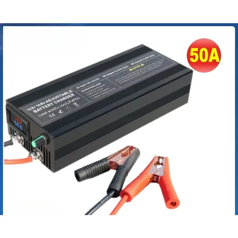 14.6V 80A 50A Battery Charger Lifepo4 Charger Current and Fixed Voltage 100V 240V Power Adapter with Display 40A 30A 20A