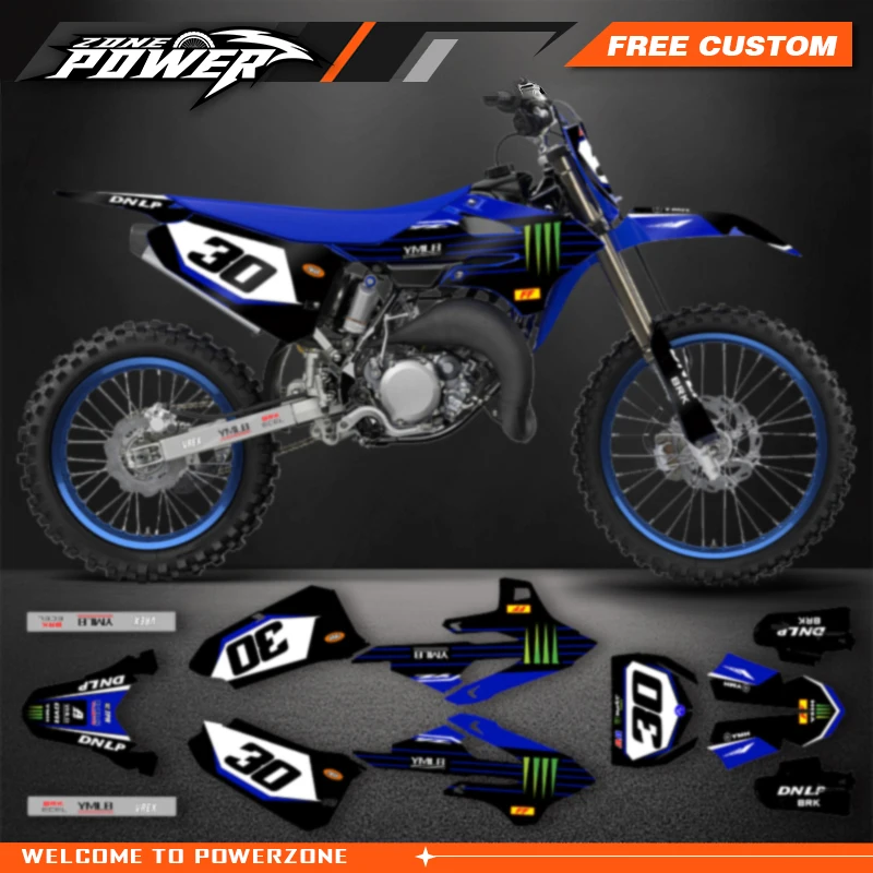 Powerzone For Yamaha YZ85 2022 2023 2024 2025 Custom Backgrounds Graphics Decals Sticker Kits 01