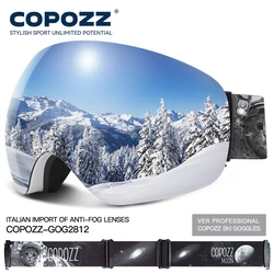 COPOZZ Outdoor Sports Ski Goggles UV400 Protection Ski Mask Male Female Anti-Fog Big Face Snow Glasses Snowboard Skiing Eyewear