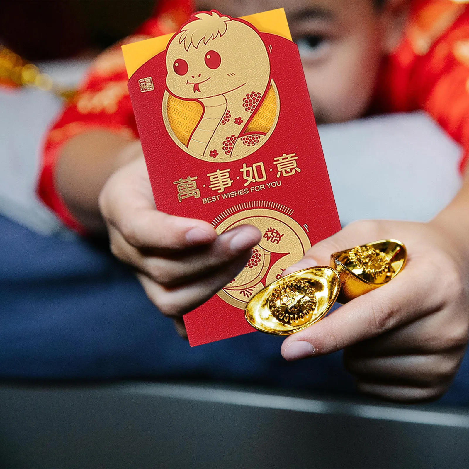 30Pcs Year of The Snake Red Envelope Pack 2025 Hong Bao Cute Cartoon Design Large Capacity Festive Lunar New Year Spring