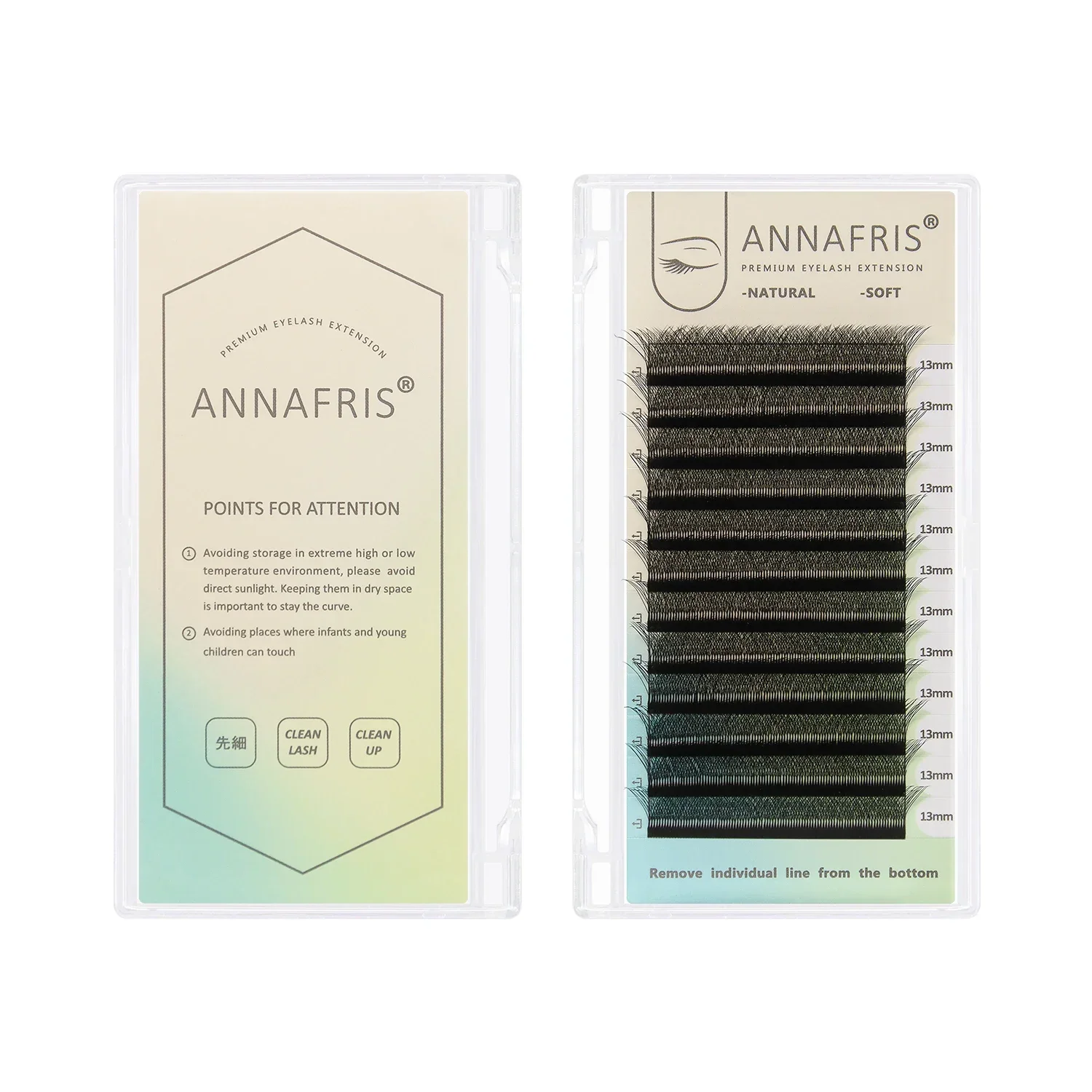 ANNAFRIS-Extensión de pestañas 4D 5D W, 12 líneas/bandeja, abanicos de volumen prefabricados, trébol W