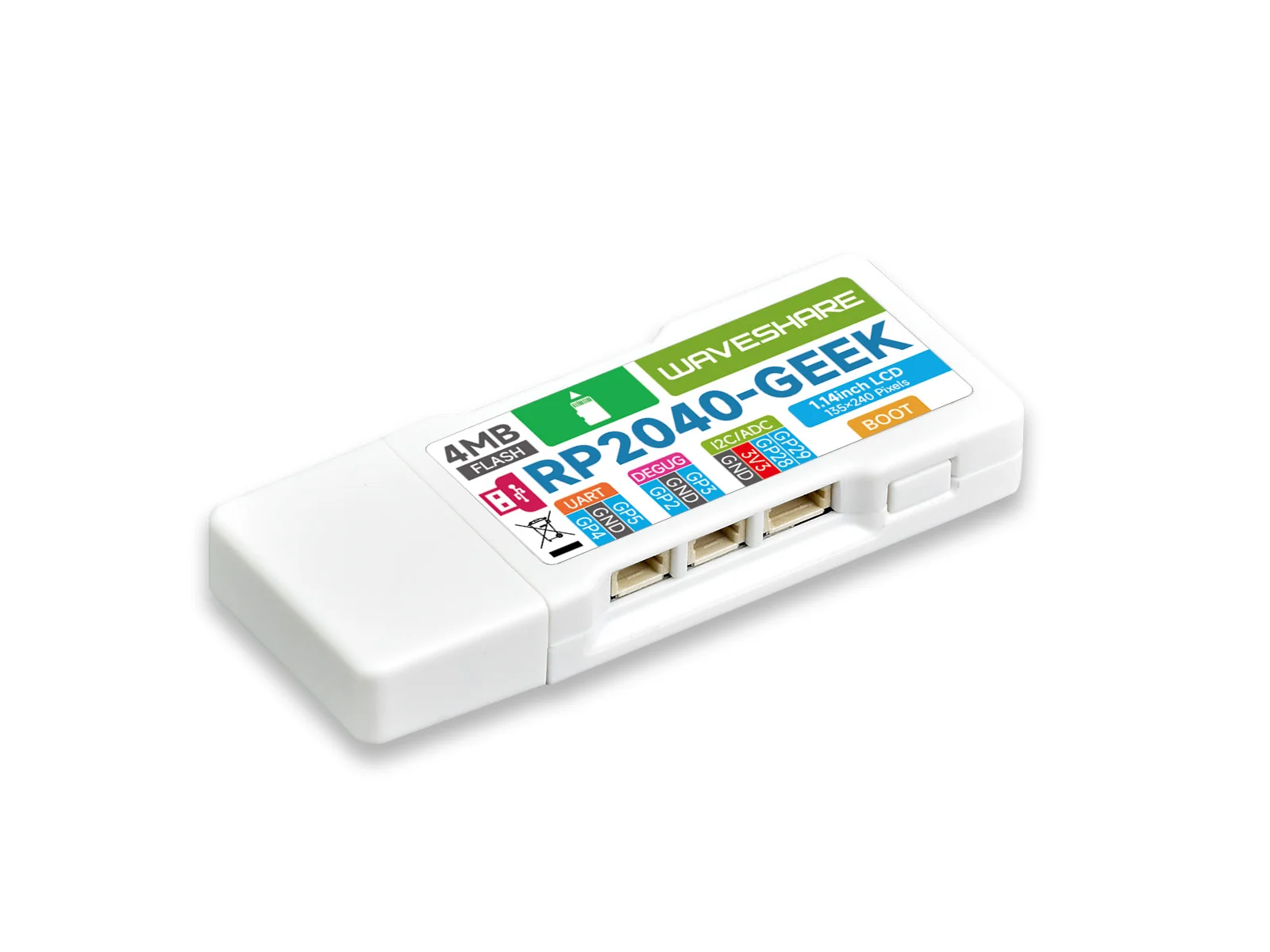 Picture 4: Waveshare RP2040-GEEK Development Board, USB Debugging Downloader, Based On RP2040, With 1.14inch 65K Color LCD