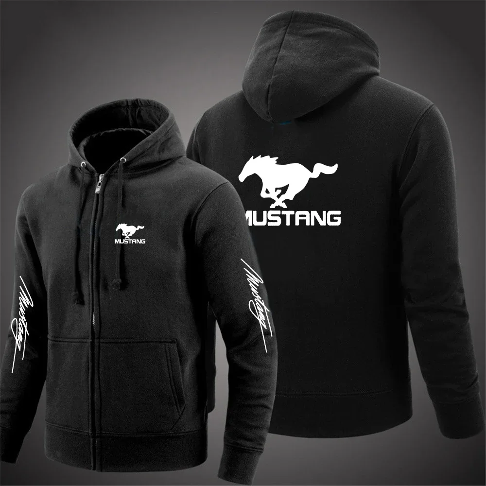 

Mustang Printed New Men's Hoodies Sweatshirts Zipper Hoodie Sweatshirt Solid Color Hoody Sweatshirts For Male Sweatshirts