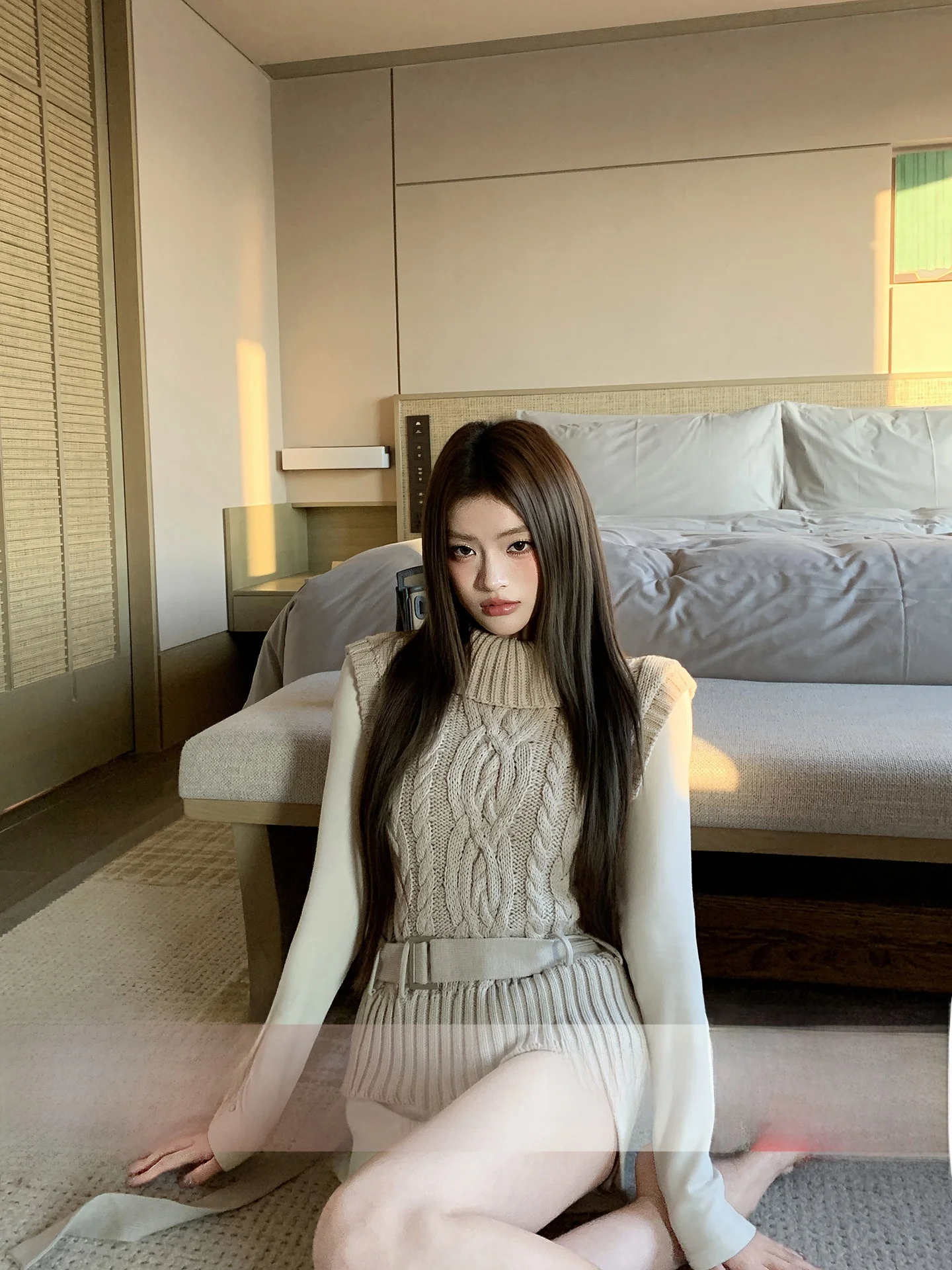 

Женский вязаный жилет с высоким воротником Ele ey, зимняя модная верхняя одежда, топ Miu Sle, бренд Aviva on Earth, смесь хлопка и акрила