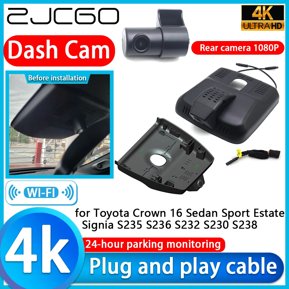 

for Toyota Crown 16 Sedan Sport Estate Signia S235 S236 S232 S230 S238 4K DVR Dash Cam Car Camera Sony Lens 24h Video Recorder