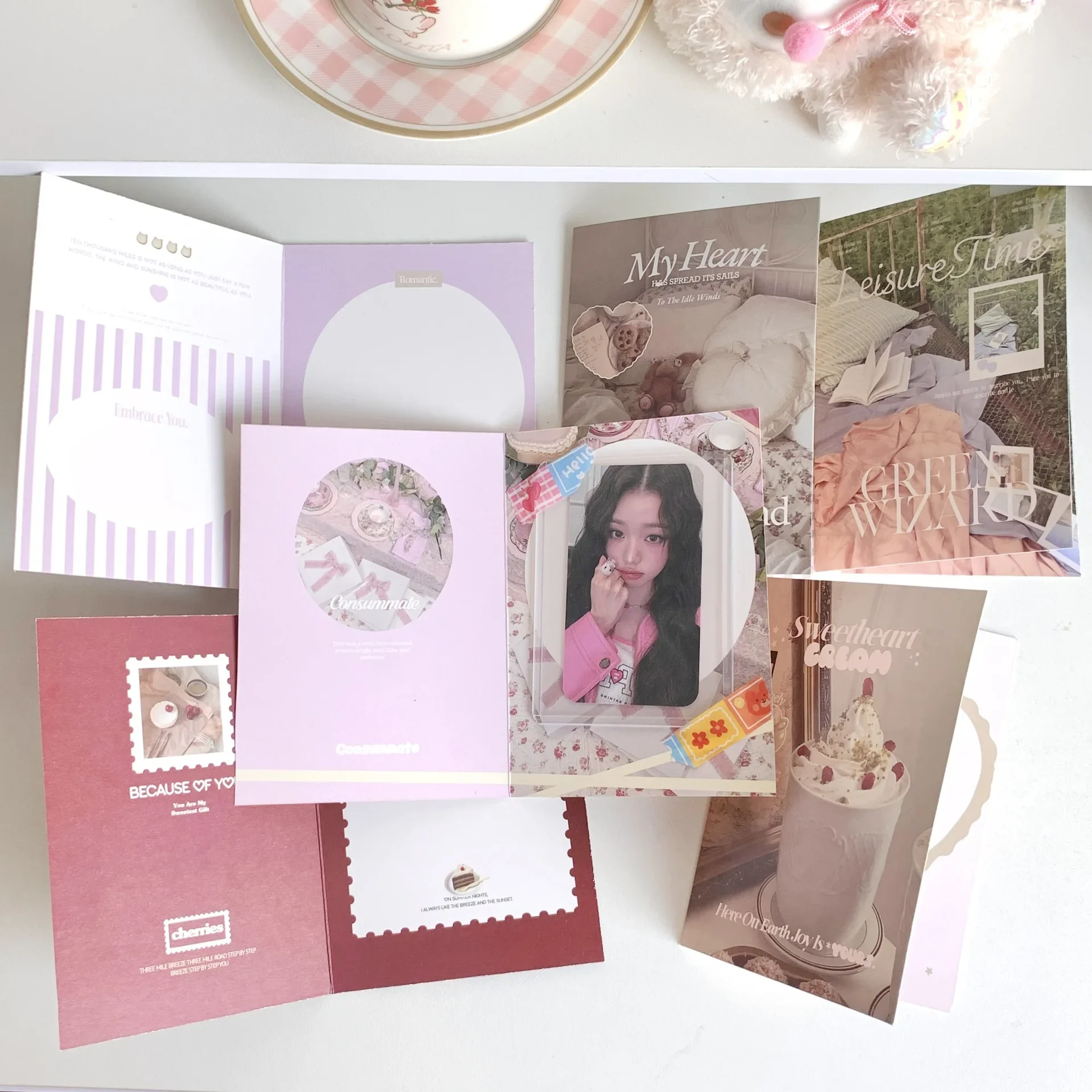 10 Pcs/Pack Cute Cake Dessert Folding Card Packaging Material Toploader Deco Sell Album Photo Packaging Card Greeting Card