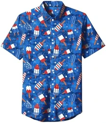 Vintage America Flag Graphic 3D Shirt For Men Clothing Hawaiian Beach Shirts Short Sleeve Harajuku Y2k Tops Clothes Lapel Blouse