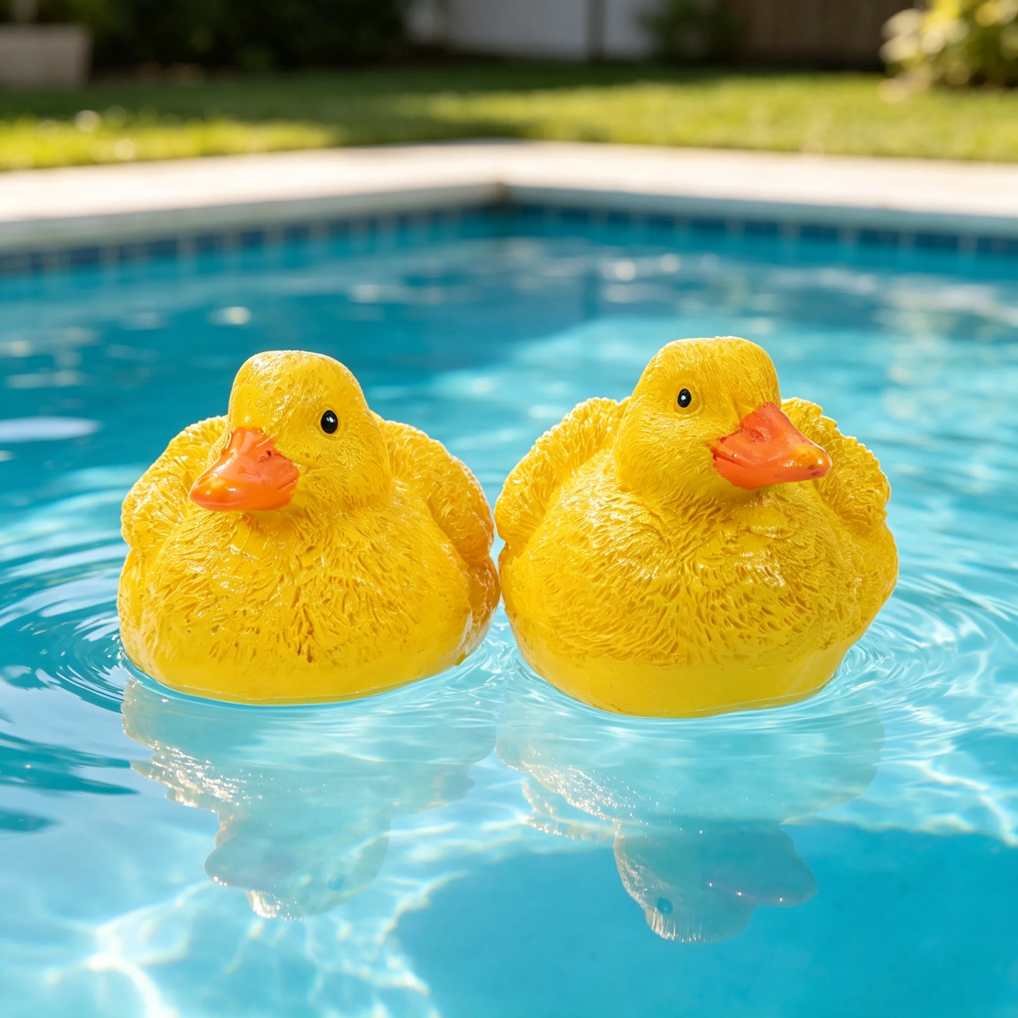 2Pcs Floating Duck Decor Cute Duckling Figurine Pool Ornament Outdoor Backyard Fish Pond Poolside Water Feature Centerpieces