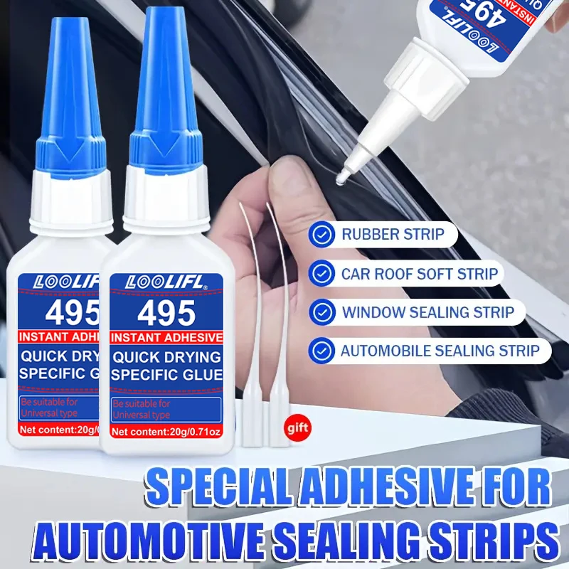 495 strong adhesive, suitable for center console, bumper, mudguard, door frame sealing strip, DIY car interior repair, etc.