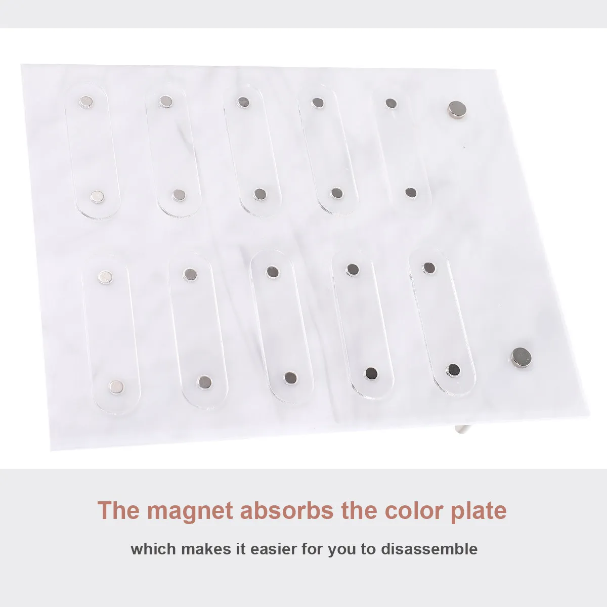Marble Pattern Nail Display Stand for False Nails Art Practice Salon Desktop Decoration Nail Sample Display Frame Manicure